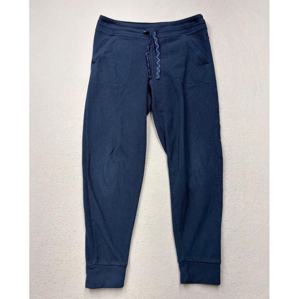 Patagonia Fleece Pants Women Small Navy Synchilla Joggers 22000FA18 Snap Pocket